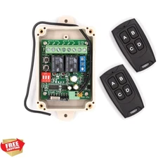 Secure 2-Channel Wireless RF Remote Control Switch for Garage Doors & More