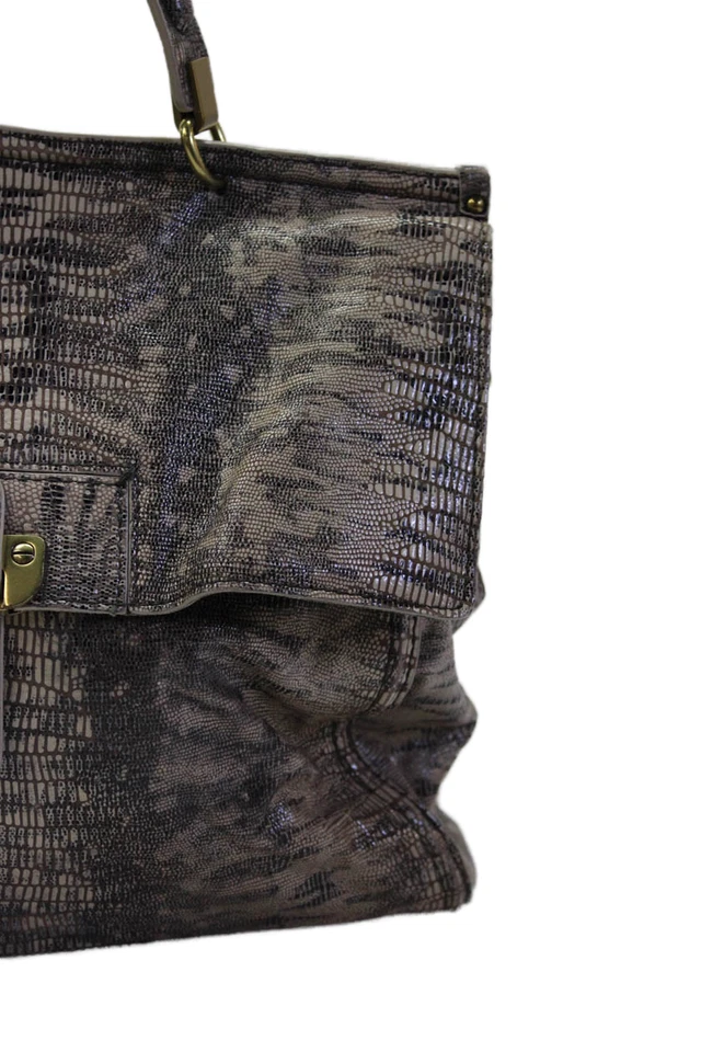 Bolsa Kooba feminina de couro com estampa de pele de cobra alça superior bege - Imagem 2 de 4