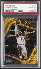 2021 PANINI SELECT GOLD SHIMMER #219 LEBRON JAMES 7/10 PSA 10