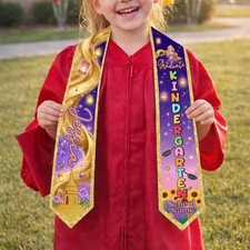 Custom Tangled Rapunzel Princess Kindergarten Class Of 2026 Graduation Stole