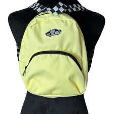 Vans Got This Mini Unisex Lemon Yellow Backpack Checkerboard Straps 2 Pockets