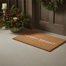 HomeRoots 654526 17 x 29 in. Brown White Christmas Merry Bright Outdoor C...