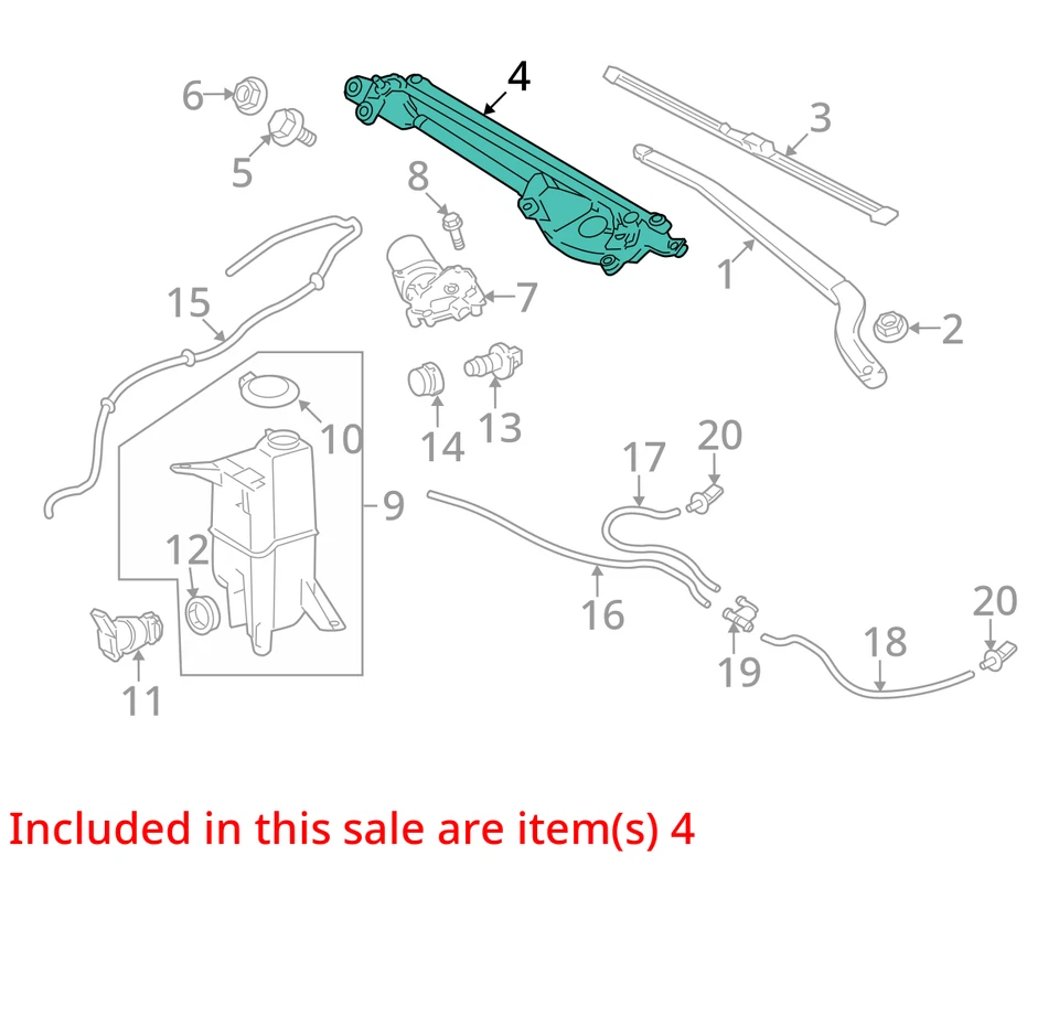 2010 Toyota Sequoia Windshield Wiper Transmission OEM 138K Miles - LKQ405481435 - Image 4 of 4