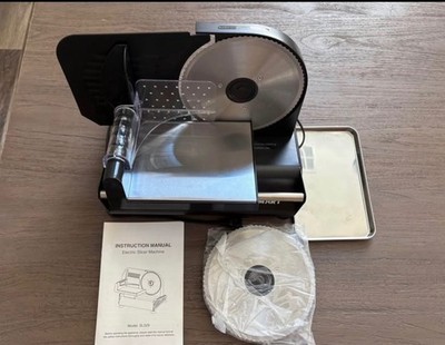 MONMART Electric Meat Slicer Black and Silver