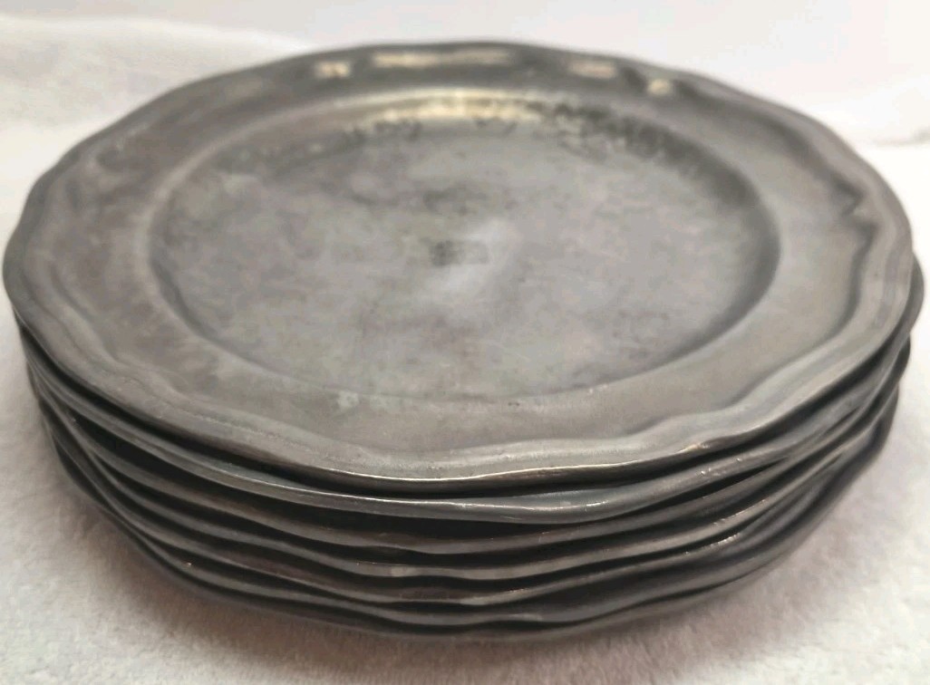 Evelyn様 2点おまとめ Crown Castle Ltd. Vintage Crown Castle Ltd Pewter Set Of 7 Dinner Plates Made in USA