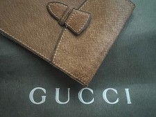 GUCCI porta documenti pelle marrone brev. N. 64.509 con busta vintage