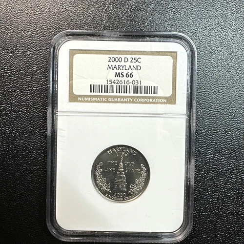 2000-D Maryland State Quarter NGC Graded MS66 -certified-FREE Shipping