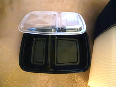 Lot Of 42 Disposable Divided Food Storage Containers With Lids