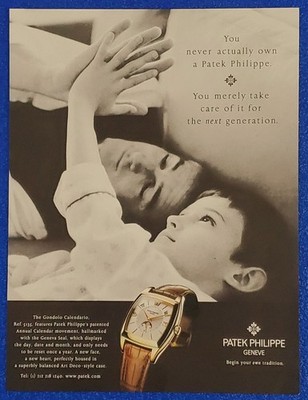 2005 PATEK PHILIPPE THE GONDOLO CALENDARIO ART DECO WRISTWATCH ORIGINAL PRINT AD