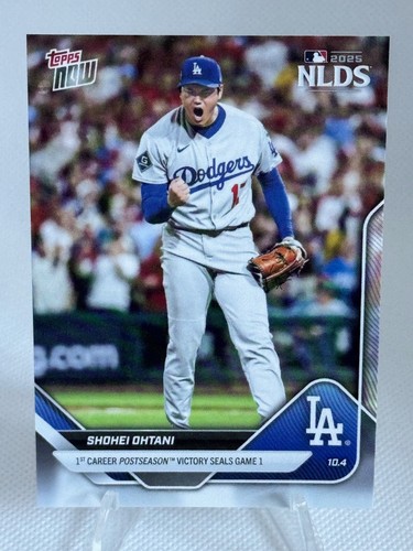 2025 TOPPS NOW MLB #821 Shohei Ohtani 1st Career Postseason Win 10/04/25 Dodgers