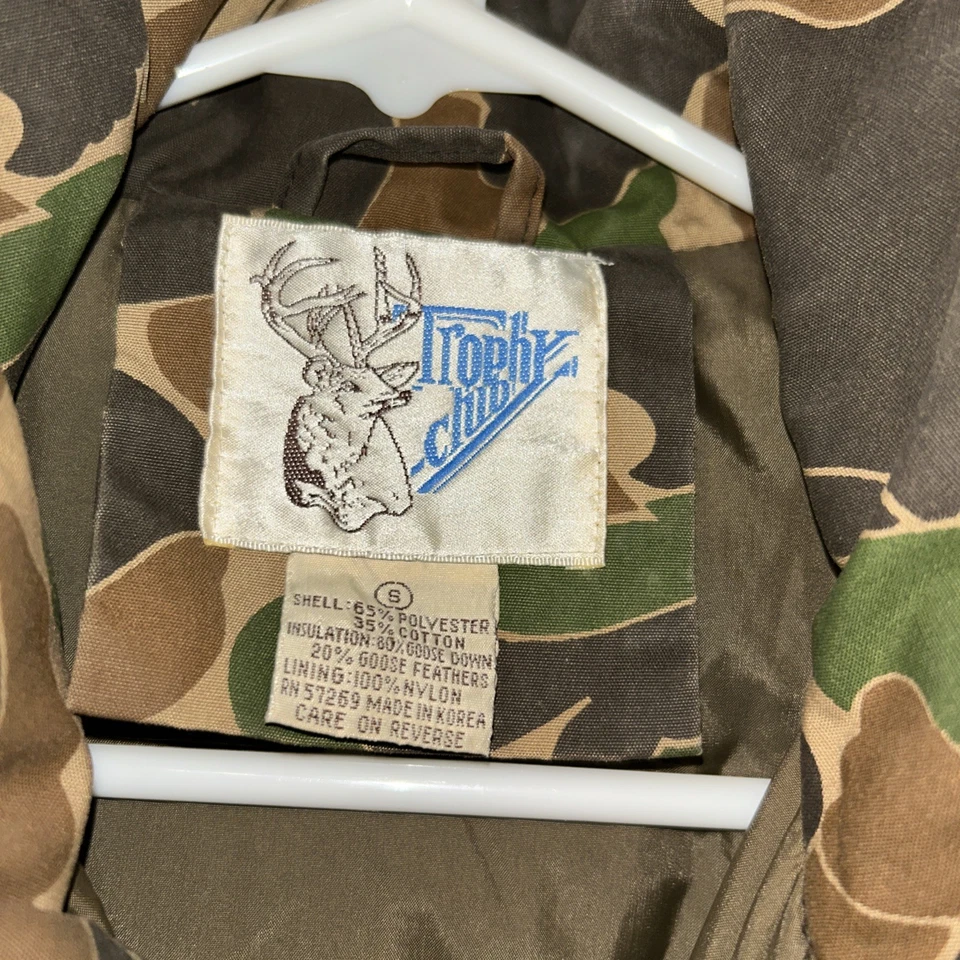 Chaleco Hinchado Camuflaje Marrón Años 70 De Colección Talla Pequeña Club Trofeo, Plumón de Ganso Relleno* Foto 2 de 4