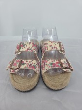 MANEBI LoveShackFancy Womens Berry Cherry Platform Leather Espadrilles 7.5