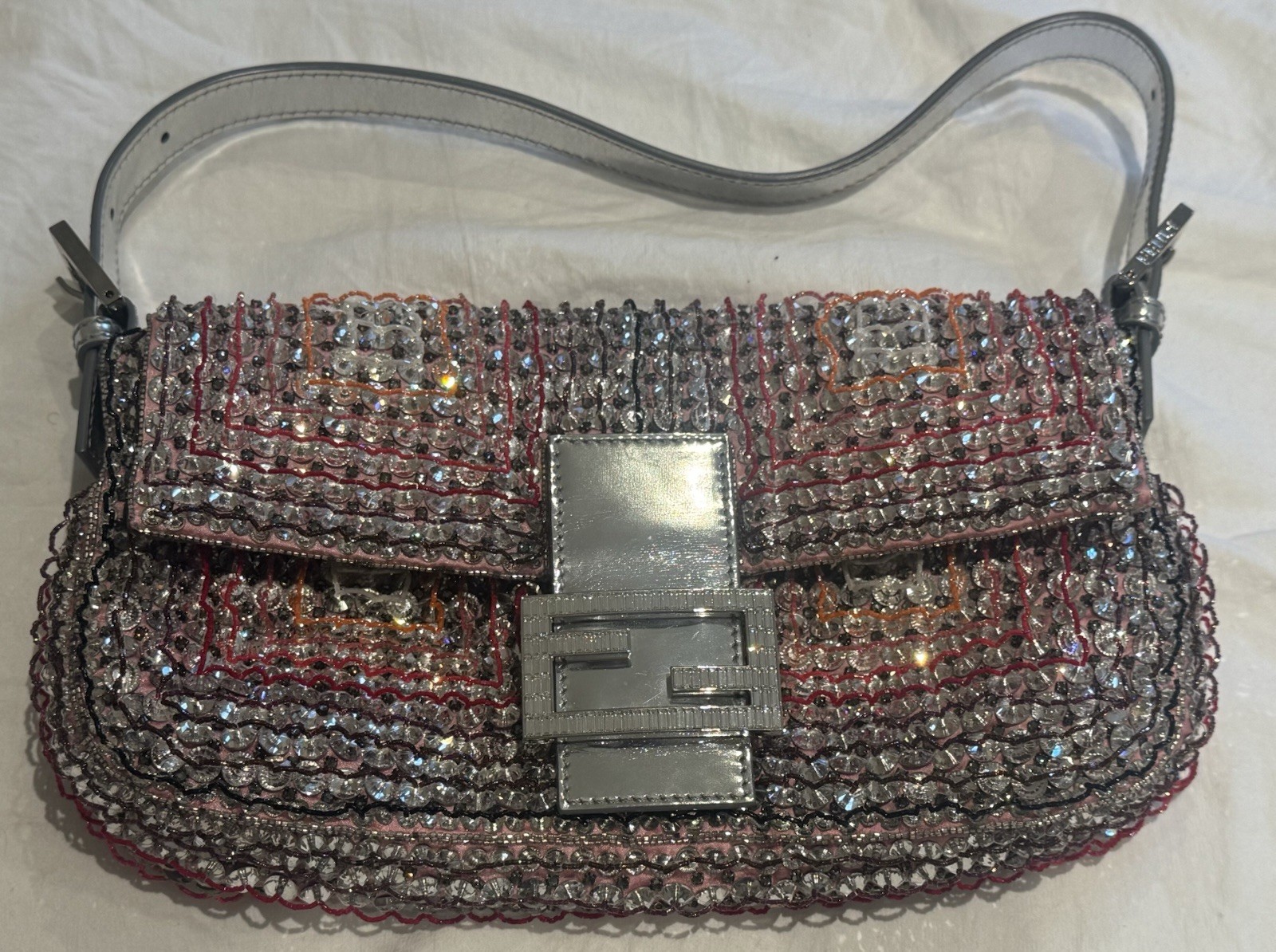 ULTRA RARE Vintage Fully Embellished Fendi Baguette Bag