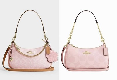 NWT COACH teri shoulder bag Signature Canvas CV933 /CAL51 powder