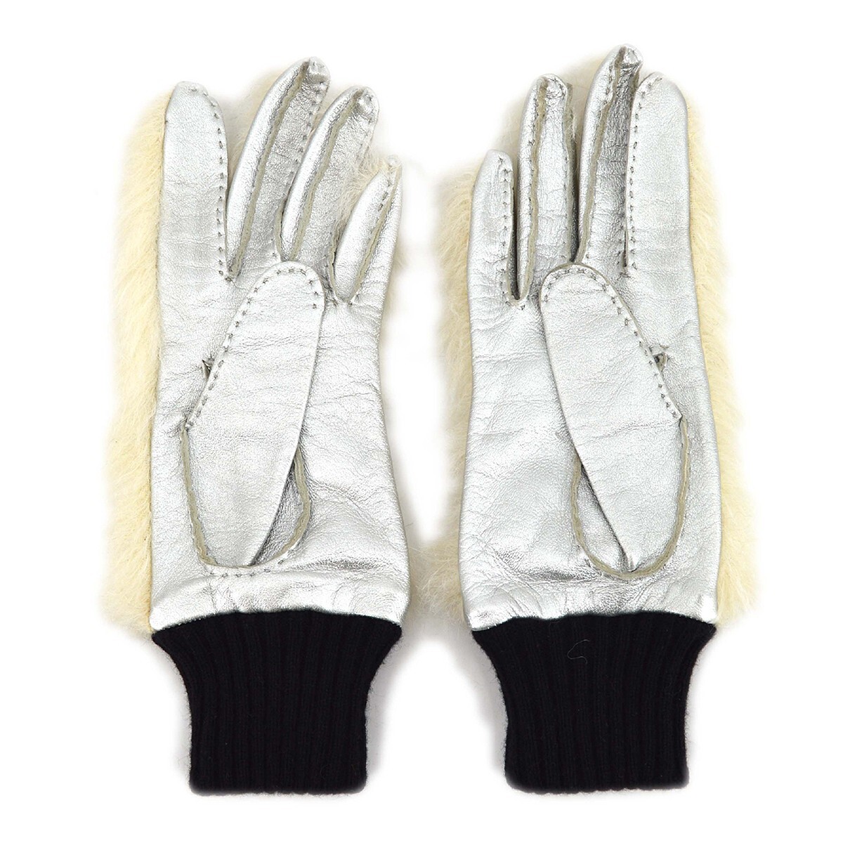 Chanel Fur Gloves White #6 142814 | eBay