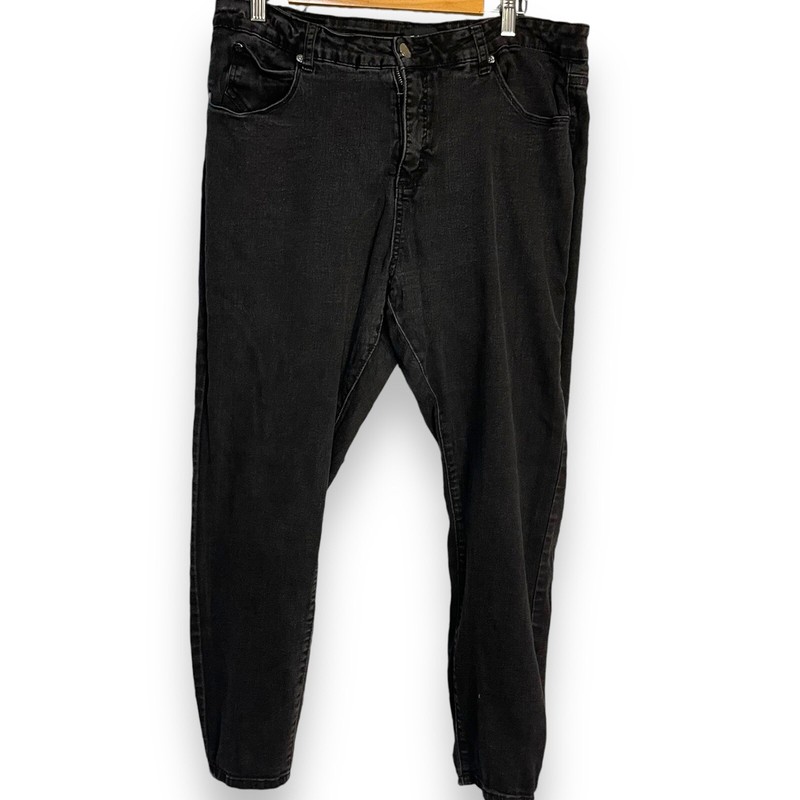 Tahari Chloe Skinny Jeans Women's 22W Black Pockets Zip Casual Academia Stretch