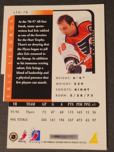 ERIC LINDROS 1997 PINNACLE BE A PLAYER AUTOGRAPH AUTO CARD FLYERS - Picture 10 of 16