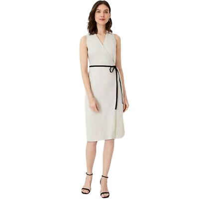 NWT Ann Taylor Linen Blend Sleeveless Wrap Dress Size M | eBay