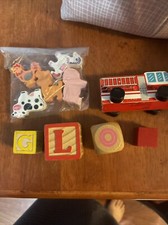 174 Lettered Wooden Blocks Vintage