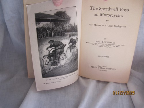 Book, The Speedwell Boys on Motor Cycles by Roy Rockwood 1913 vintage hardbound - Picture 4 of 14