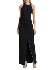 NWT Chiara Boni La Petite Robe Liwen Embellished Gown 14U.S. Black MSRP 1090