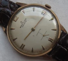 Breitling Cadette mens wristwatch gold filled case load manual cal Landeron 523