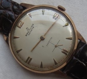 Breitling cadette Homme Montre-Bracelet Gold Filled CASE CHARGE MANUEL CAL  landeron 523 | eBay