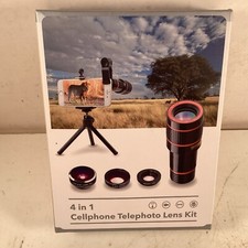 4 in 1 Cell Phone Camera Lens Kit Telephoto Fisheye Wide Macro NEW Photography