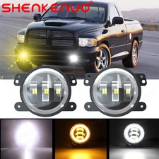 4 Inch Round Led Fog Light Whiteyellow Dual Color For Dodge Ram 1500 2500 3500