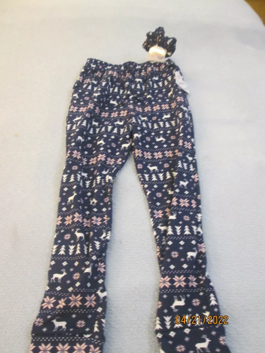 ShoSho Size 7/8 Girl's Reindeers, Snowflakes Etc. Legging Pants With  Scrunchie