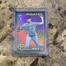 2024 Topps Series 2 Holiday Parallel #523 Jackson Wolf Pirates RC P-2