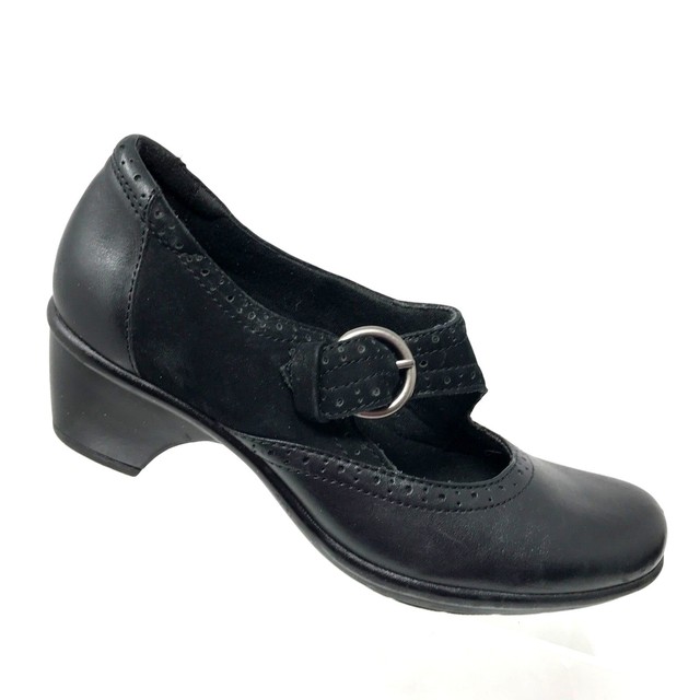 Clarks Bendables Mary Jane Pump Black Leather Suede Heel Womens Shoe SIZE 6.5 M | eBay