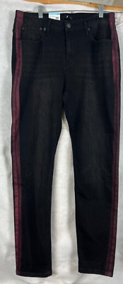 AMP Amplify SS Destruct Men The Real Skinny Jeans Black Striped 34x32 42000 New