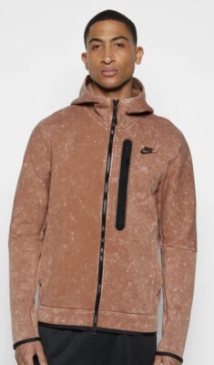 NIKE TECH FLEECE WINDRUNNER HOODIE GR XL (DM6515 215) WASHED MINERAL CLAY