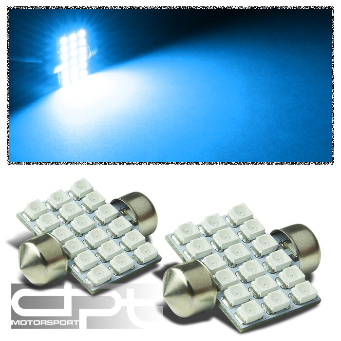 X2 11X31MM 18SMD 3528 12V BRIGHT BLUE LED INTERIOR DOME/TRUNK LIGHT/BULB/LAMP