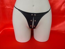 MicheleX MXL548 Echtleder Nieten Peek A Boo G-String Klein / M