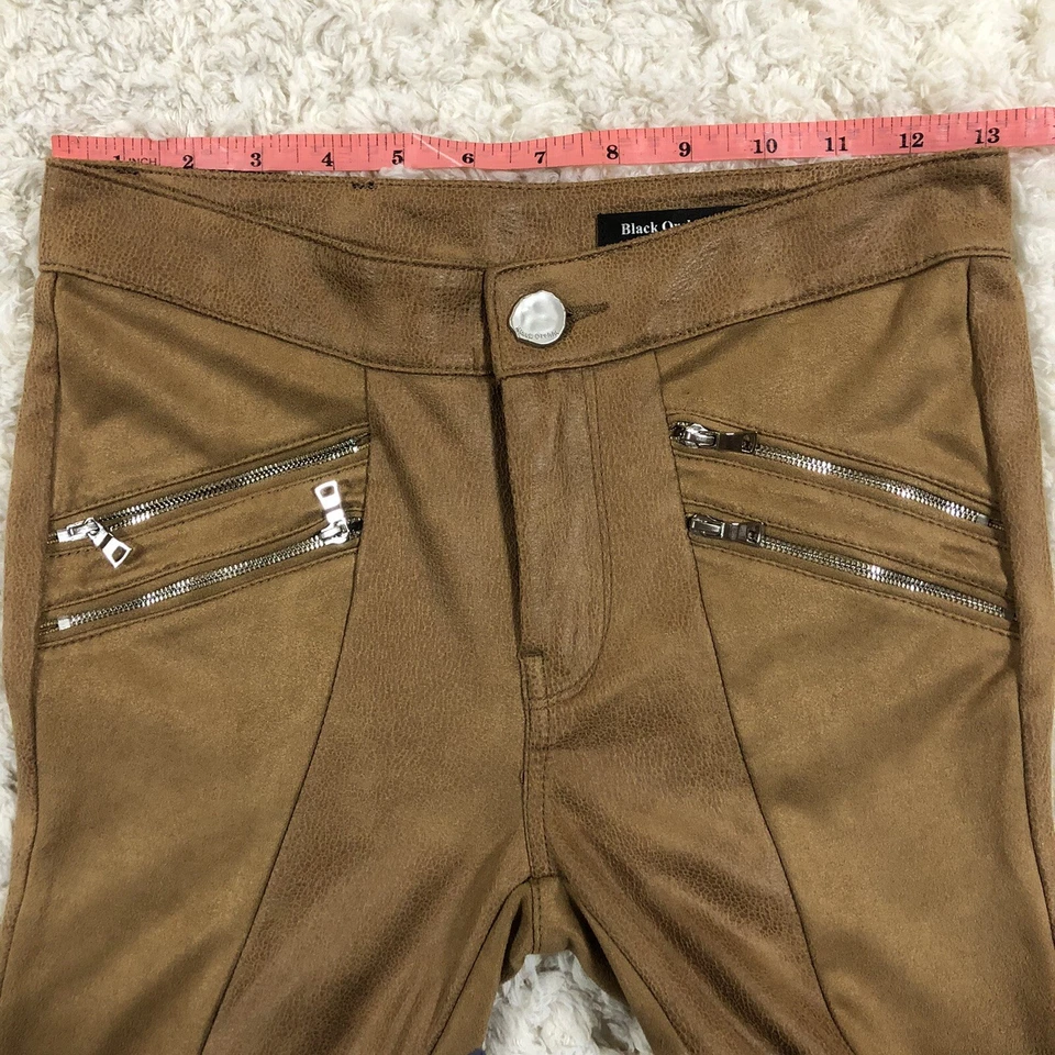 Pantalones ajustados Black Orchid The Moto Legging imitación gamuza marrón para mujer 25 COMO NUEVOS Foto 3 de 4