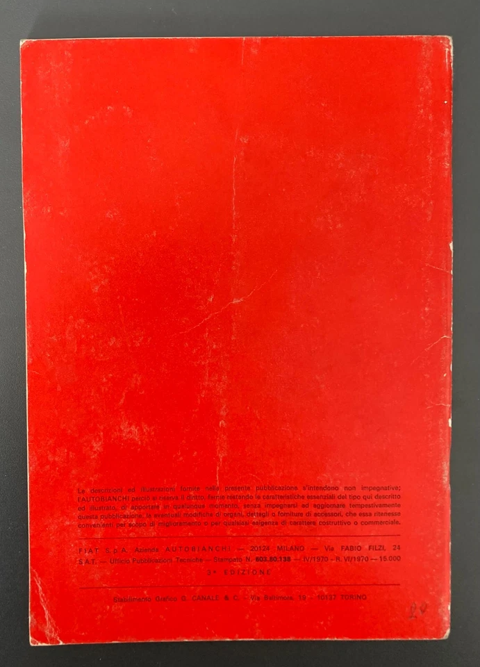 Autobianchi A 112 - Uso e manutenzione. 1970 - Immagine 2 di 4