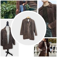 Y2k Vintage Cherokee Brown Leather Coat Jacket Size Medium