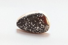 Toller Schneeflocken Obsidian Ring - 41 x 29 mm - Sterlingsilber - 925 - Gr. 58