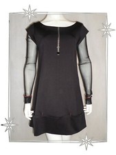 F - Robe Droite Fantaisie Bi-matière Noir Méribel La Mode est à Vous LMV T 40