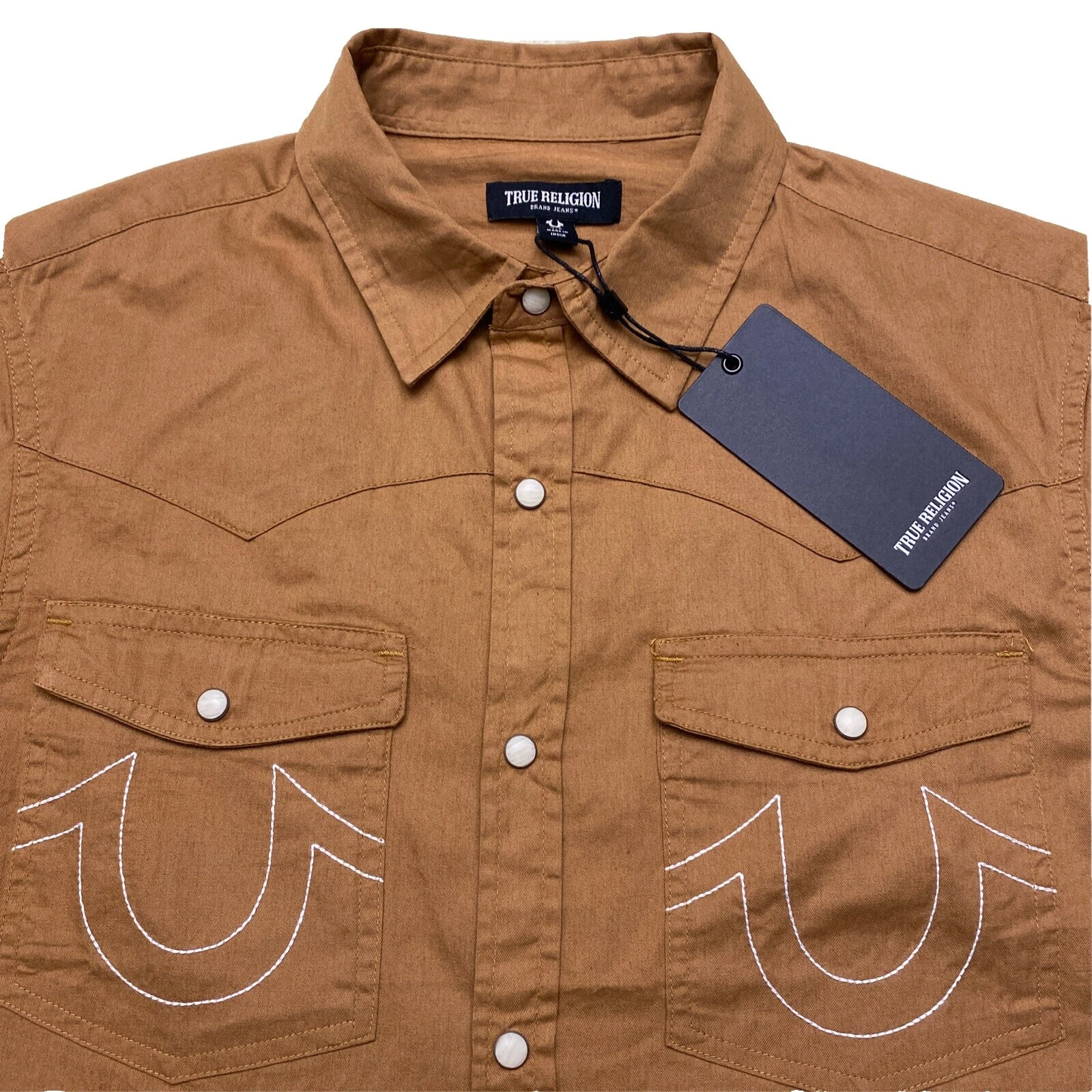 True Religion Cotton Long Sleeve Casual Button-Down Shirts for Men