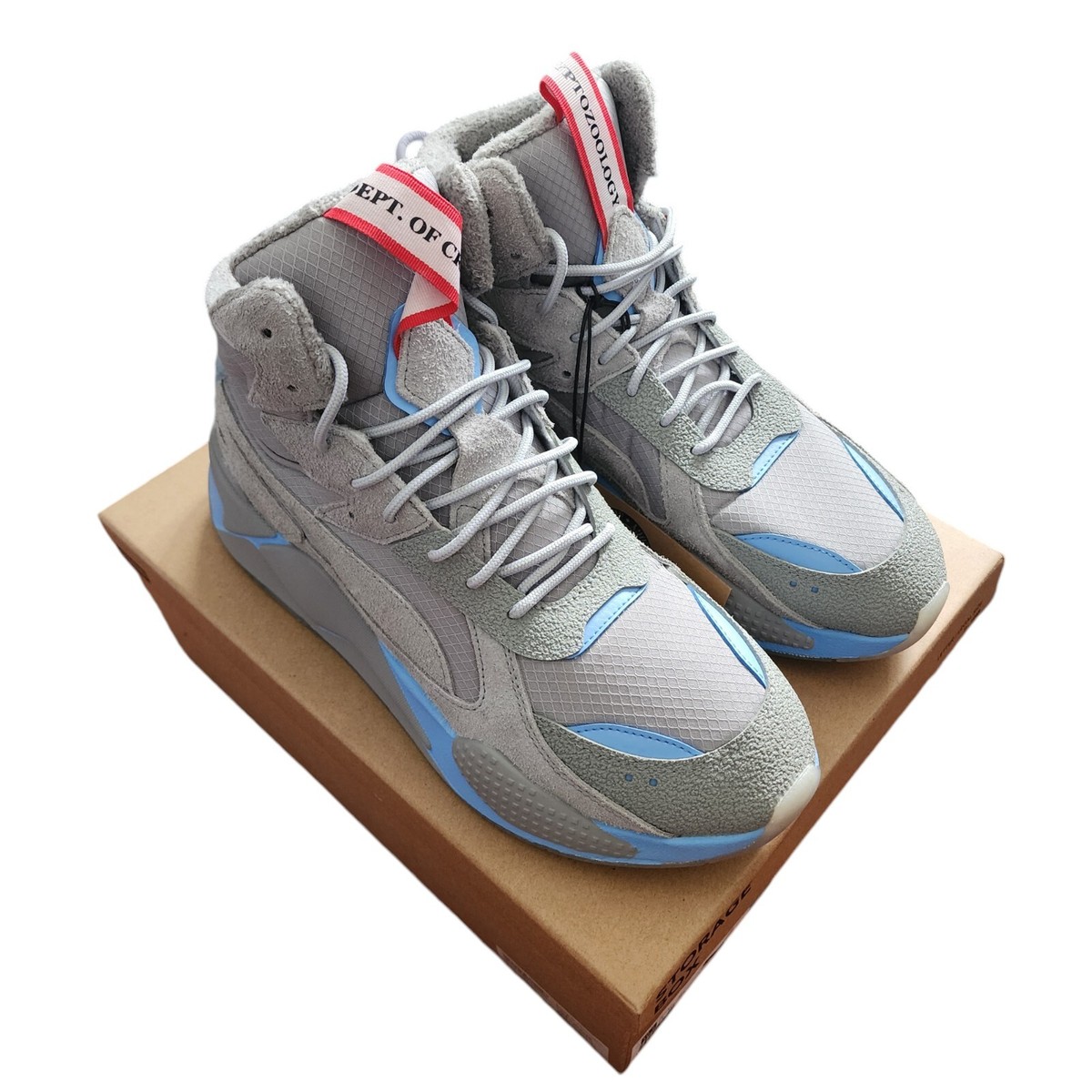 Men's 10.5 Puma RSX Mid Yetiman Special Edition Suede Gray \u0026 Baby Blue  387765-01 | eBay