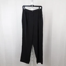 Requirements Women's Pleated Straight Leg Pin-Dot Dress Pants - 10, Black #8738