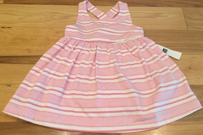pink and white striped sundress