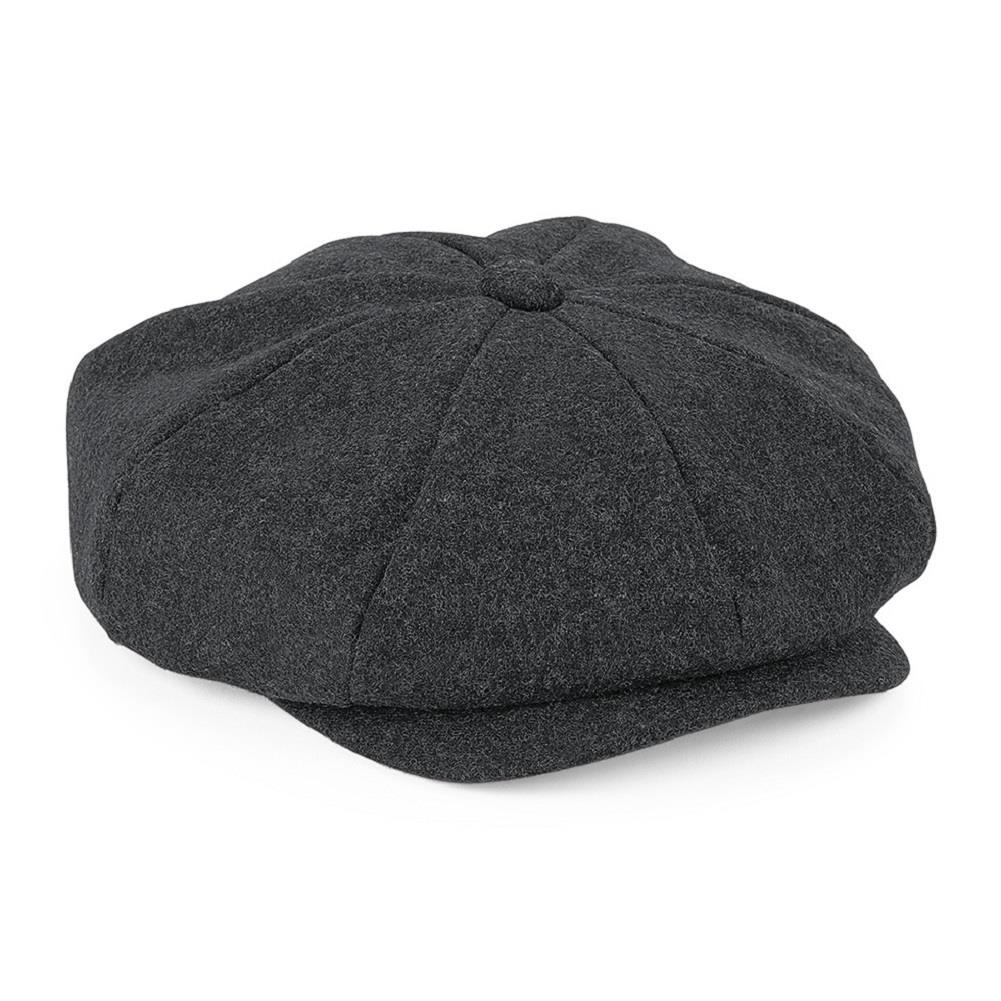 Hombre Mujer Unisex Gris Oscuro Melton Lana Gorro de Panadero Sombrero - 2
