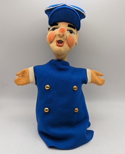 Vintage Hand Puppet Police Man Officer Cop Soft Head Cloth Body ...