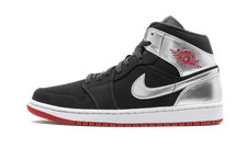 air jordan 1 mid silver black red