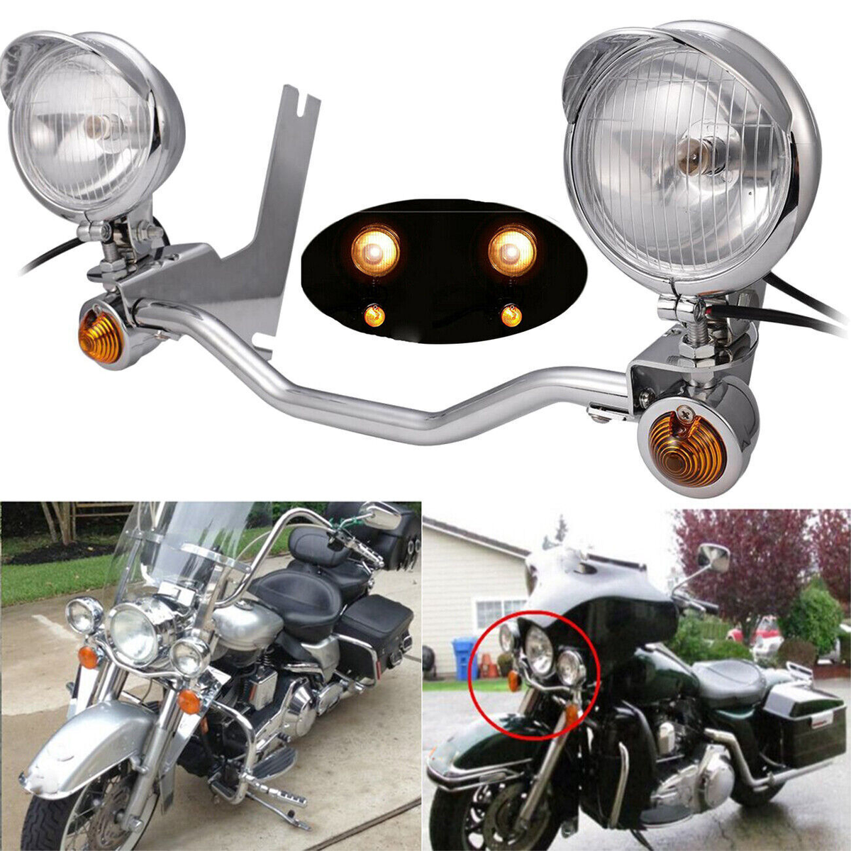 Passing Turn Signal Spot Fog Light Bar Kit For Honda Valkyrie 1500