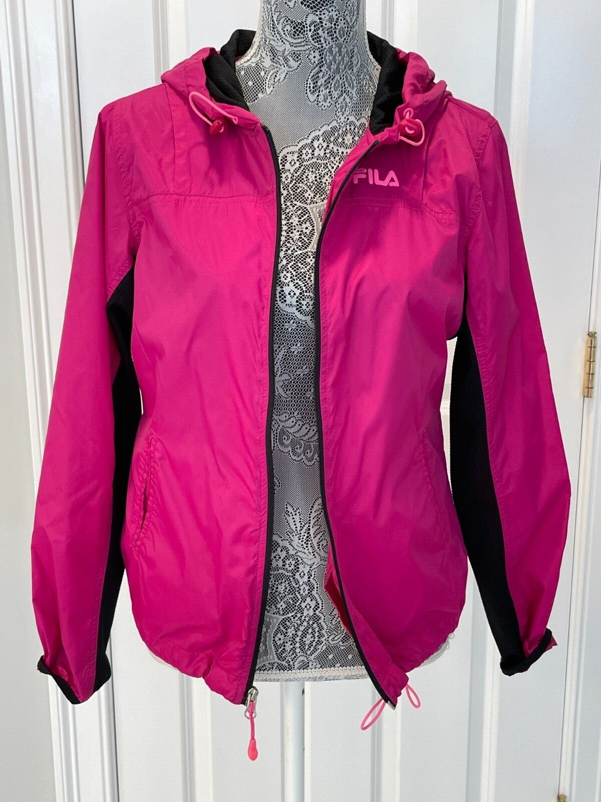 FILA Pink Activewear Lightweight Windbreaker Jacket Size S